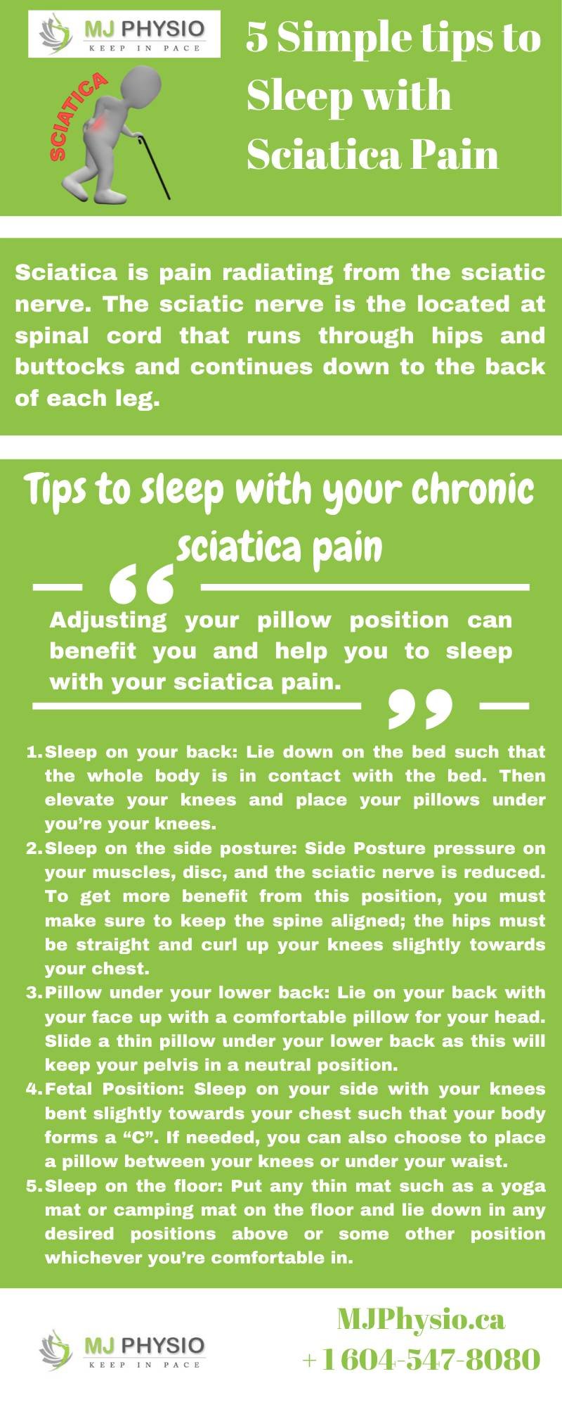 5 Simple tips to Sleep with Sciatica Pain